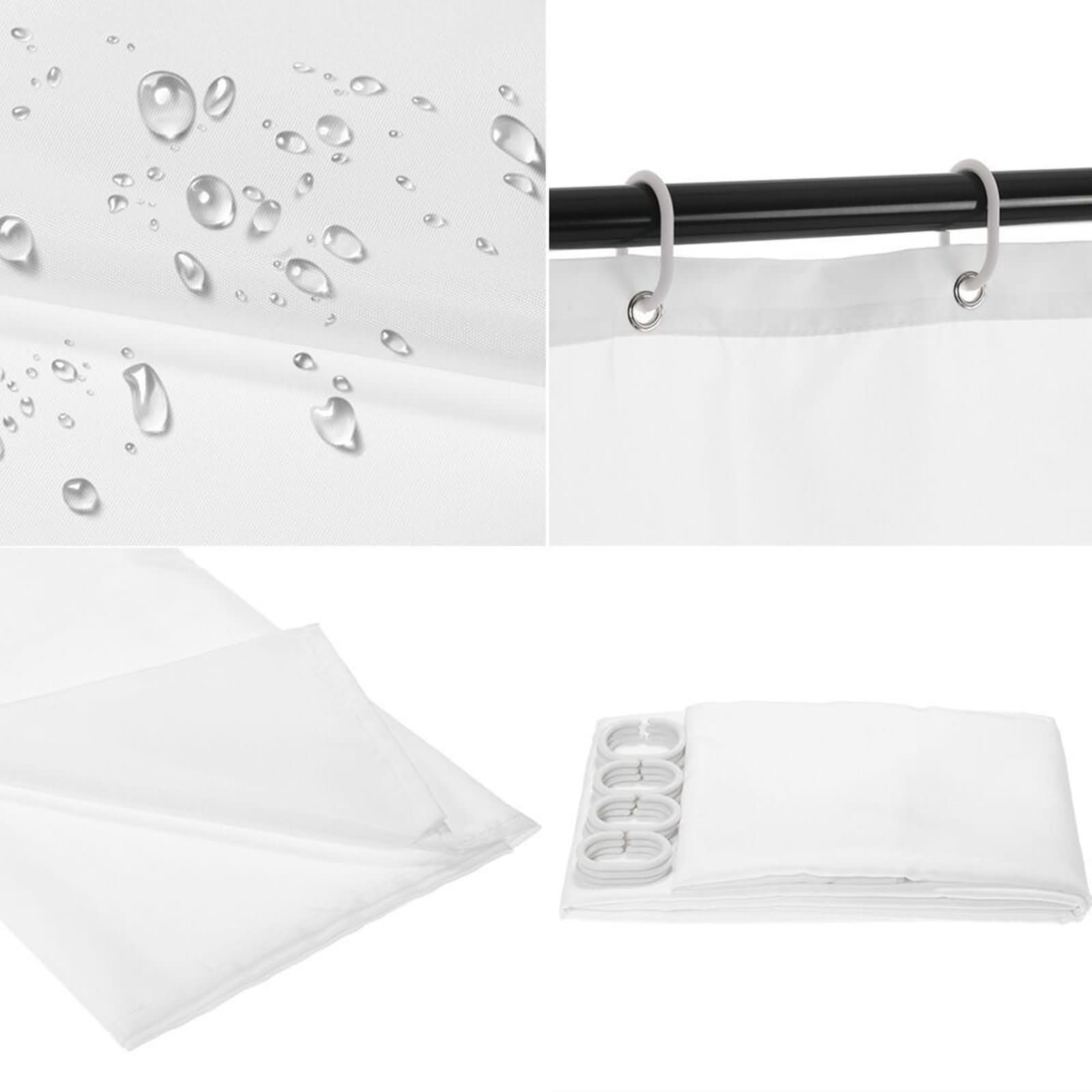 Tenda Doccia 180x180 Tessuto Antimuffa, Poliestere Nero bianco Striscia verticale Tenda vasca da bagno, lavabile, asciugatrice rapida, Stile 4
