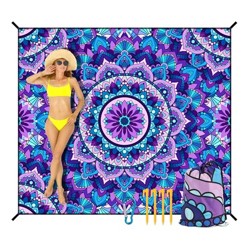Boho Beach Blanket Waterproof Sandproof Extra Large Beach Mat 79