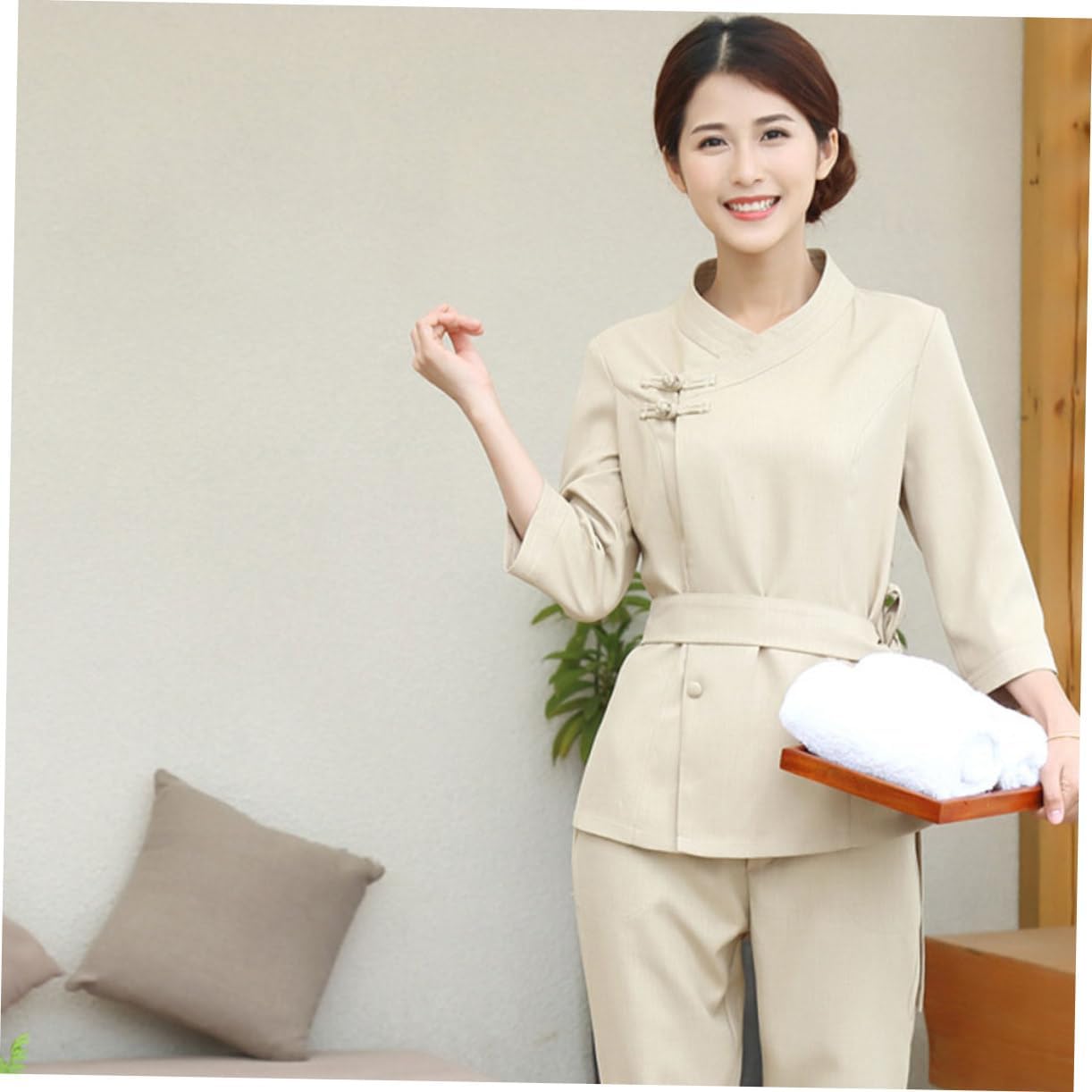 Beauty Technician Overalls Salon Smock Nursing Dress Scrub Hairdresser Smock Nurses Scrub Tops Spa