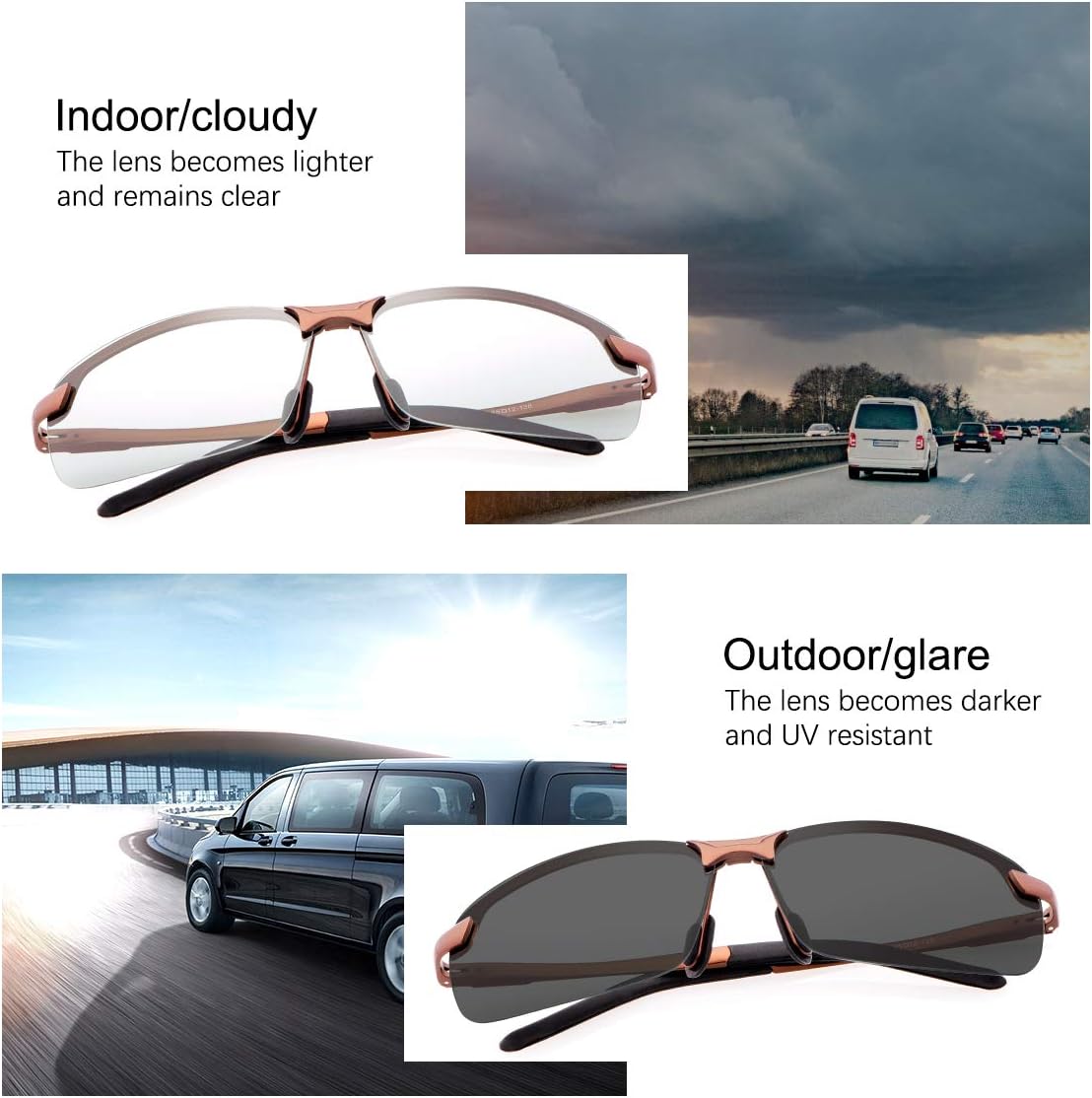 YIMI Men Photochromic Polarized Sports Sunglasses Cycling Fishing Driving Glasses UV Protection Eyeglasses Anti Glare Eyewear - Image 5