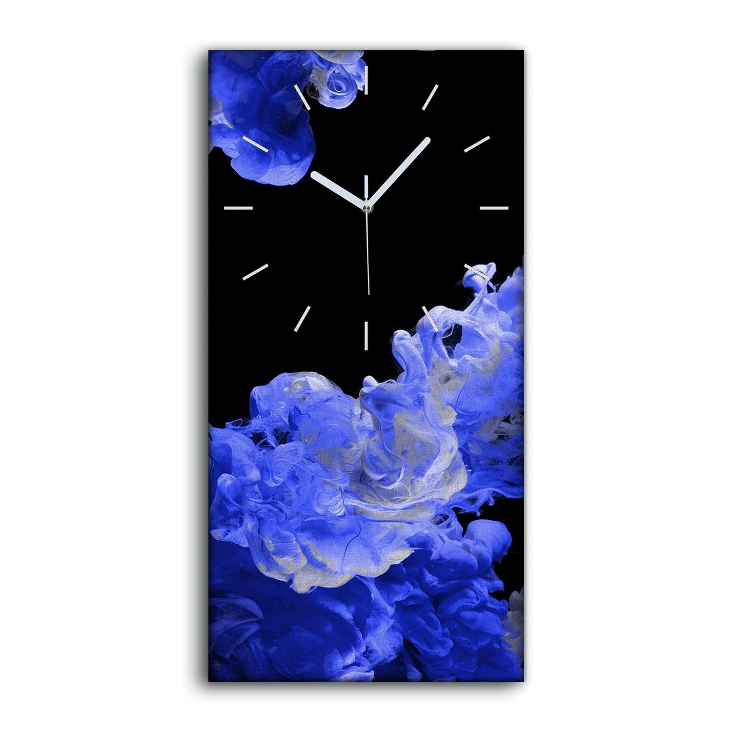 Horloge sur toile 30x60cm fumée abstraite pour décoration de salon