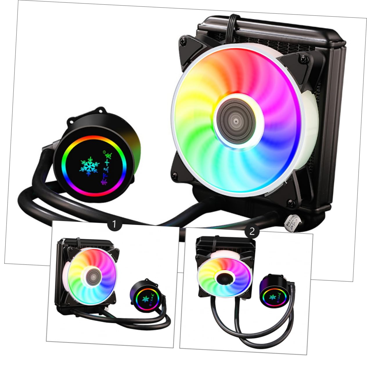 Refroidisseur Liquide CPU 1pc Noir Cuivre Aluminium, Anti-gel