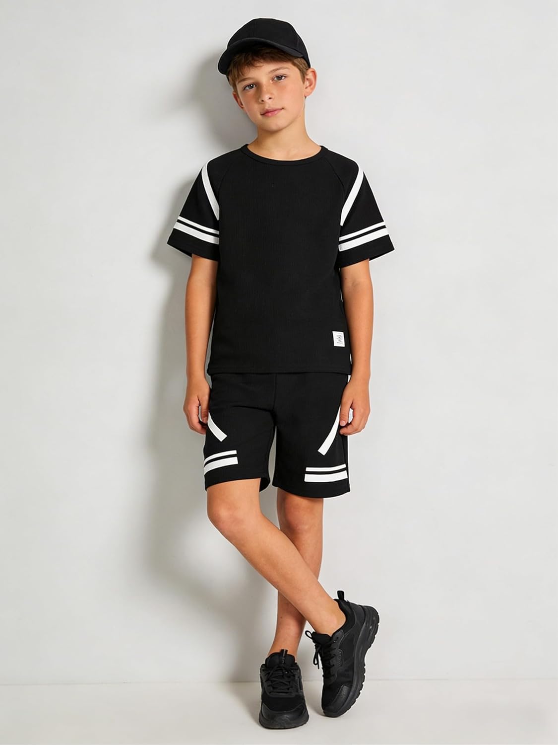 Tween Boys Clothes Summer Simple Print T-Shirt And Shorts Set 2 Pieces Teen Trendy Outfits Size 7-14 Year - Image 2