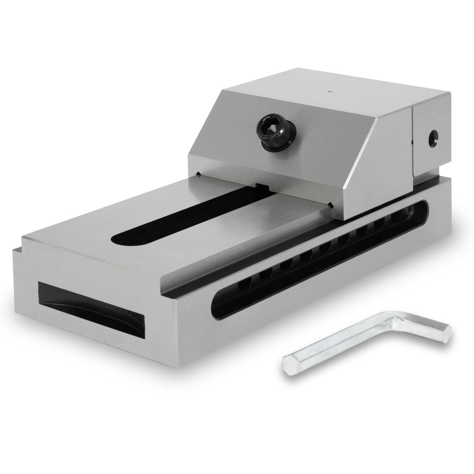 EBERTH Tornillo de banco de precisión, ancho de mordaza 125 mm, fuerza máxima de sujeción 160mm, altura de mordaza 50mm, de acero robusto, profesional, para trabajos diversos, para taller