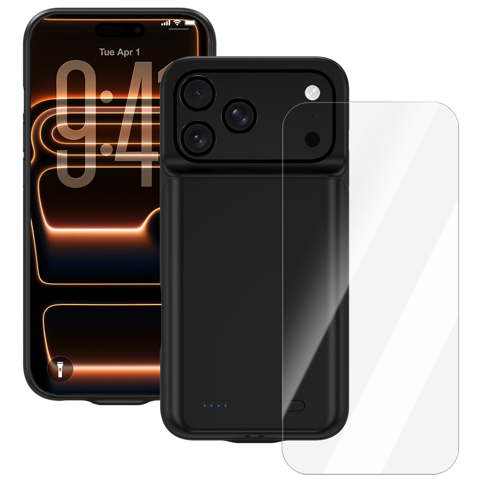Custodia con batteria per iPhone 17 Pro (6,3 pollici), 8500 mAh, caricabatterie portatile per iPhone 17 Pro, custodia ultra sottile con batteria estesa e custodia protettiva con funzione di