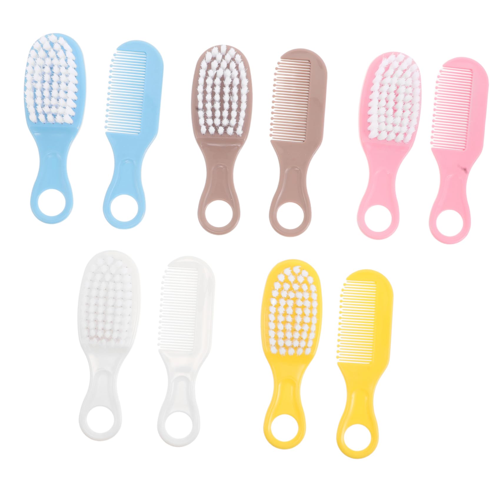 VICASKY 5 Sets Infant Hair Brush and Comb Set: Baby Scalp Brush Cradle Cap Scrubber Baby Hair Care Kit for Newborns and Toddlers