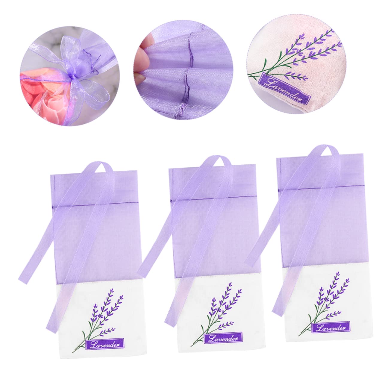 MUSISALY 100pièces Sachets Lavande Vides Organza Sacs Respirants à Cordons Pour DIY Emballages Multifonctionnels Légers Et Portables