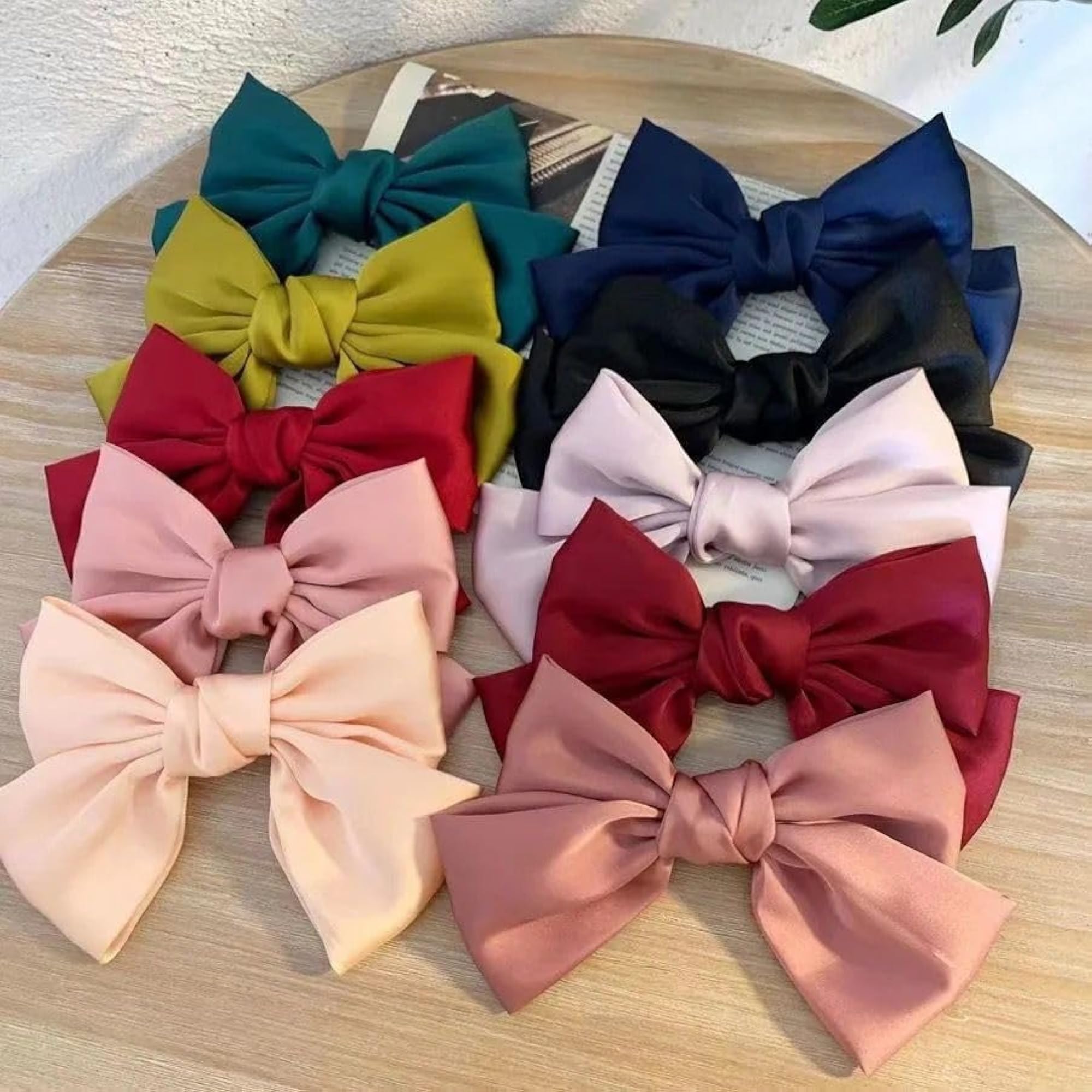 Plain Satin Barrette Bow Clip for Women