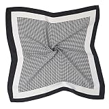 QYX Pañuelo de seda para mujer, pañuelo de seda, pañuelo para el cuello, pañuelo cuadrado, pañuelo para la cabeza, pañuelo para mujer, regalo para mujeres, Negro Blanco Check, L