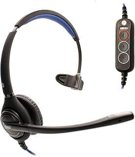 JPL Headset 501S-USB Monaural, Corded, Unified Communications Certified, Universal Plug and Play, In-line Control, Surround Shield Noise Cancelling Microphone (Ideal for Remote Home Workers) – Black