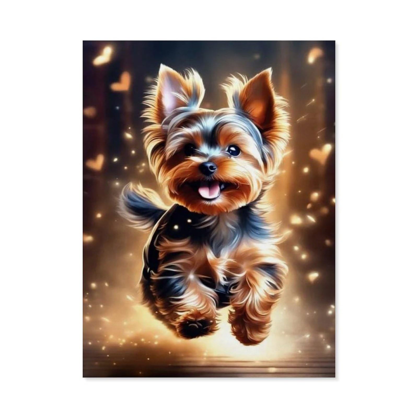BEAYODKP Paint by Numbers for Adults，Happy Dog，DIY Oil Painting Paint by Number Kits Linen Canvas Wall Art House Decor(20x30cm) 7.8x11.8 inches-F94 — image 1