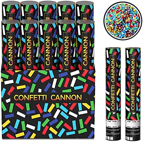 Confetti Cannons EFFIELER Multicolor Party Poppers Confetti Shooters (10 Packs) 100% Biodegradable and Air Powered Party Popper Perfect for Birthday, Graduation,and Any Other Party Or Celebration…