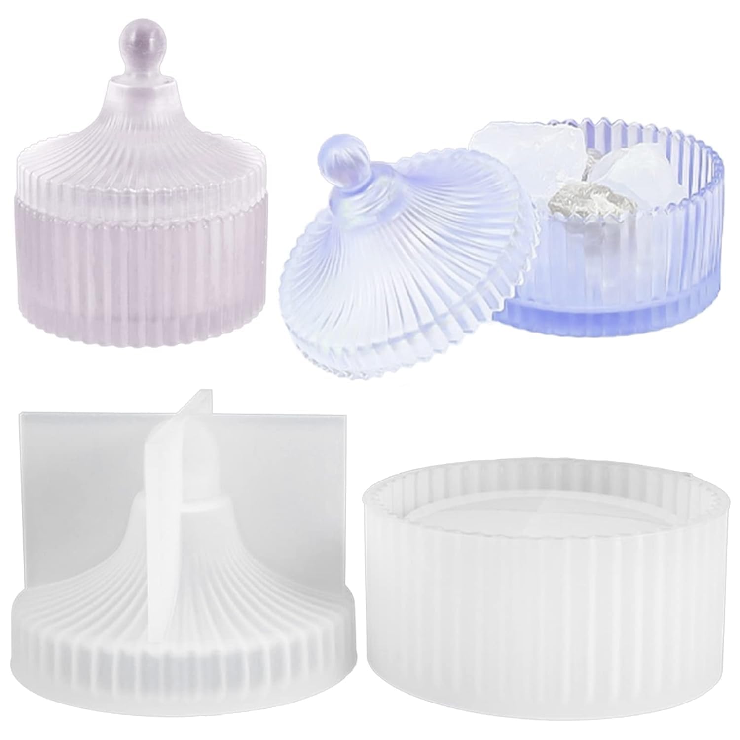 HUSAINI MART| 1 Box Resin Molds I Crystal Small Silicone Epoxy Casting Mould with Lid I for DIY Handmade Necklace Earring DIY Art Crafts Jewelry Storage Box Ring Trinket Container.-image-8