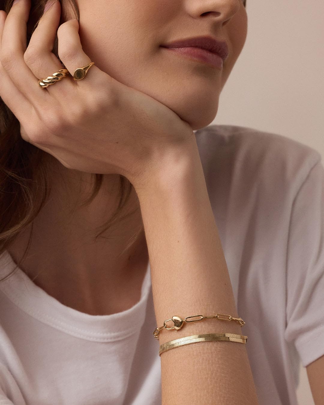 gorjana - Heart Padlock Bracelet 7" - 18k Gold Plating - Elegant and Romantic Design - Heart-Shaped Padlock Closure - Versatile for Any Occasion - Image 4