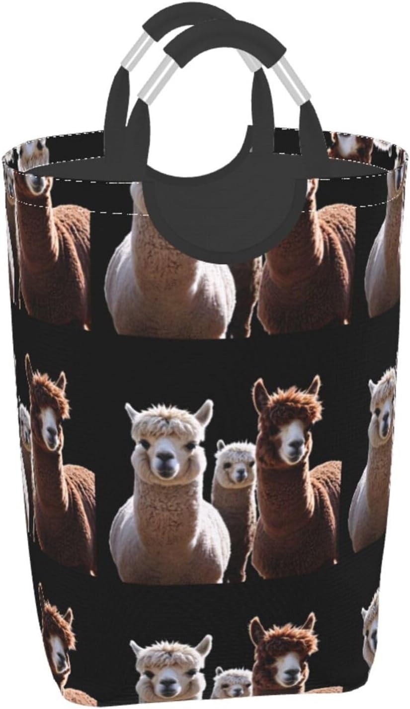 Beautiful alpaca Foldable storage bag, 50L capacity, suitable for laundry room, dormitory bedroom, dirty clothes storage basket.