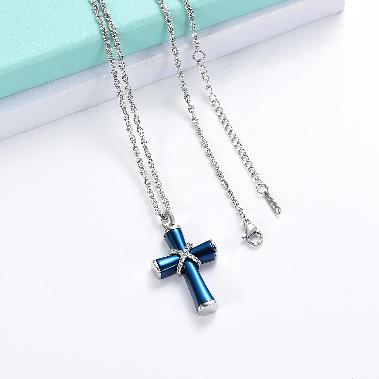 shajwo Cremation Jewelry Cross Urn Necklaces for Ashes for Women Men Urn Pendant Memorial Keepsake Ash Holder - Image 6