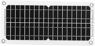 Kit de panel solar de 12 W y 12 V con controlador de carga, puerto USB, módulo monocristalino fuera de la red con kits de cable de conexión SAE para camping, coche, barco, color negro marino sin