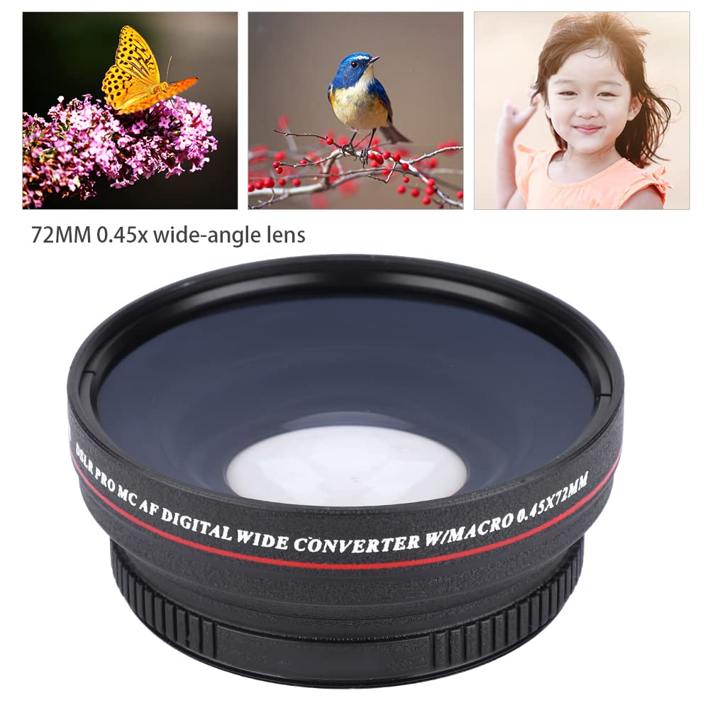 Obiettivo grandangolare professionale da 72 mm, 0,45x, per fotocamera DSLR, ultra alta risoluzione con trattamento multi-strato, include un obiettivo macro a distanza ravvicinata