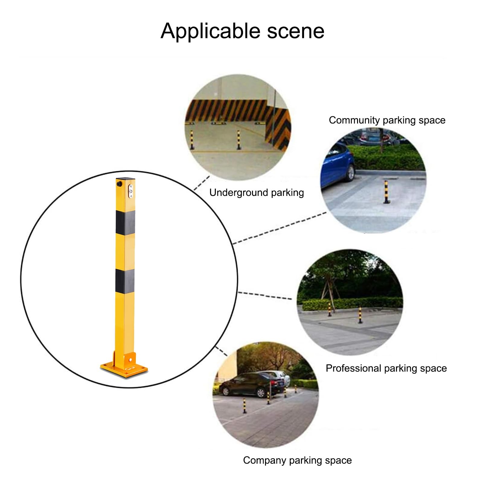 Bolardo de seguridad plegable, barrera reflectante de seguridad para estacionamiento, control de tráfico, entradas y estacionamientos.