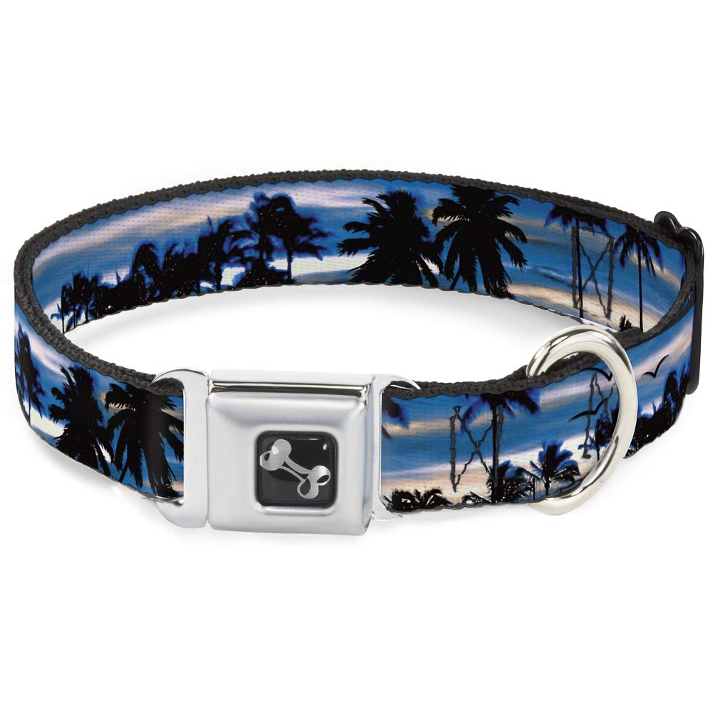 Collier de chien Buckle Down bleu large 15-66 cm aux finitions haut de gamme