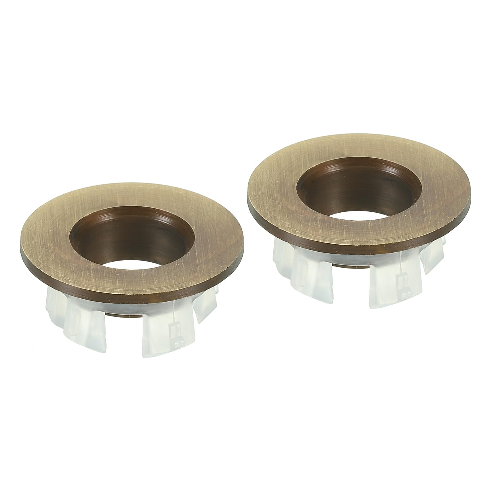 PATIKIL Overflow Ring, 2Pcs Sink Round Cover Basin Trim Brass Insert in Hole Round Caps for Kitchen Bathroom Bronze
