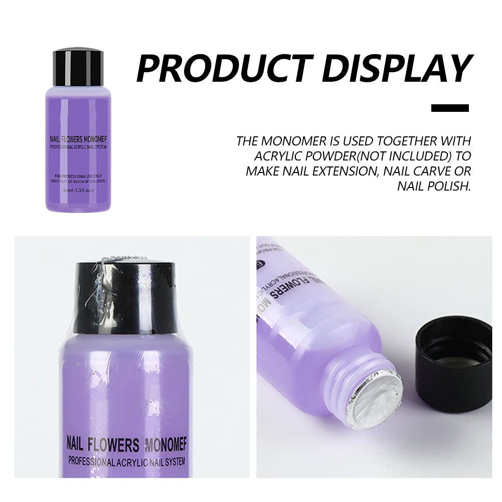 1PC Acrylic Nail Liquid Monomer Non-Yellowing Manicure Crystal Powder Carving Fluid 40ml