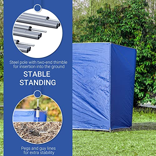 Outsunny Camping Windbreak, Foldable Portable Wind Blocker w/Carry Bag and Steel Poles, Beach Sun Screen Shelter Privacy Wall - Image 5