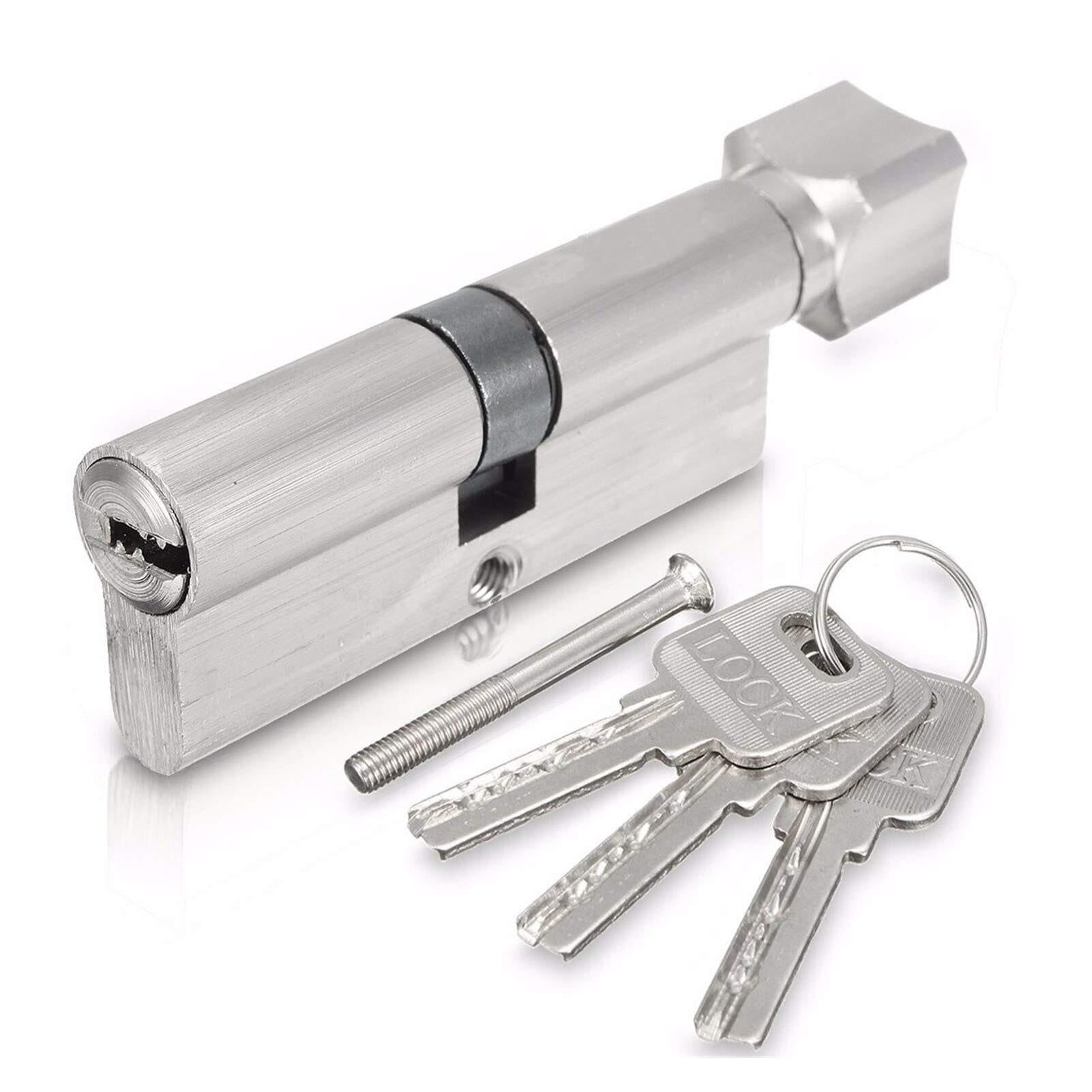 Barrel Lock Door Barrel Lock 70mm 90mm Brass Cylinder Key with Plastic with Button Single Standard Safe with 3 Keys