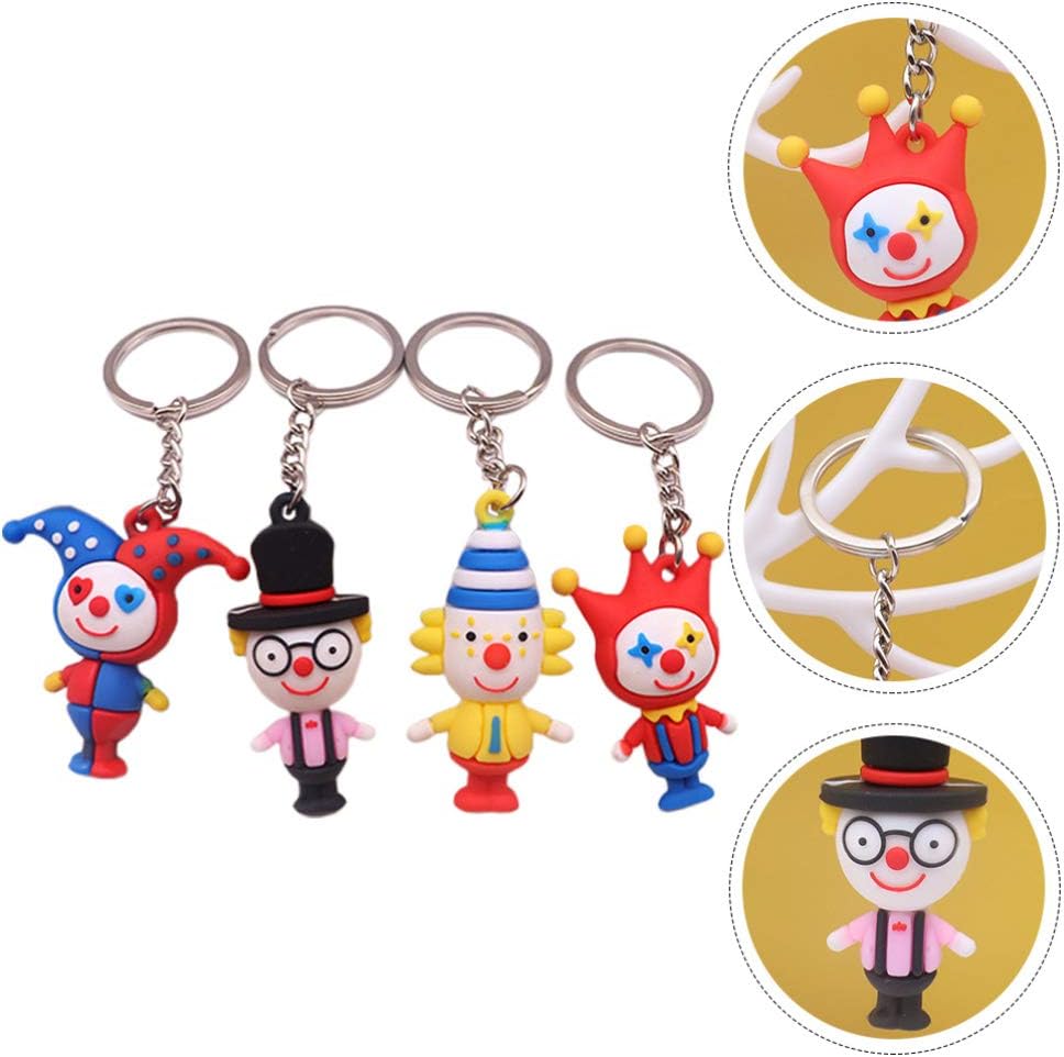 Clown Doll Toy 10Pcs Clown Figure Keychain Funny Keychain Doll Toy Backpack Handbag Decoration for Birthday Party Favor (Mixed Style) Toddler Easter - Image 6