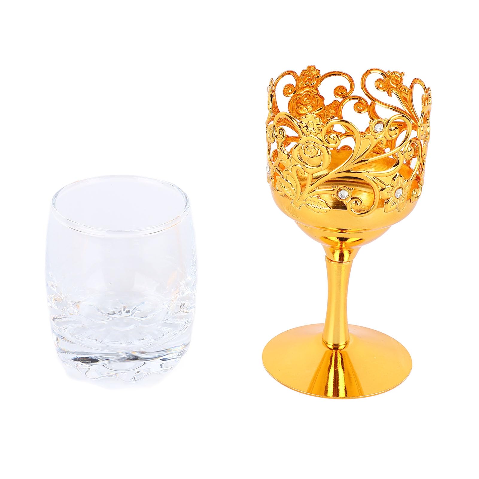 Zestaw Metalowych Kieliszków do Wina, Eleganckie Tłoczone
