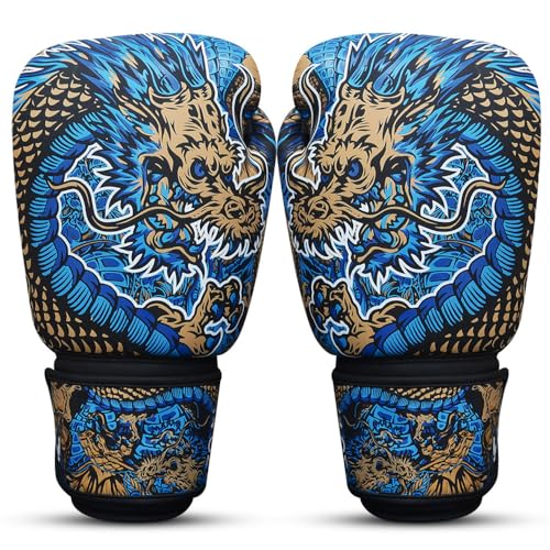 Guantes de boxeo Dragon Buddha Fight Wear de 10 a 16 oz para hombres y mujeres 5