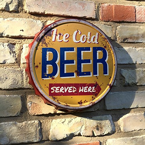 antikas – La plaque de bière Vintage – La tôle de erveza comme plateau – Plaques anciennes, décoration bière Bar – Plateaux Métal