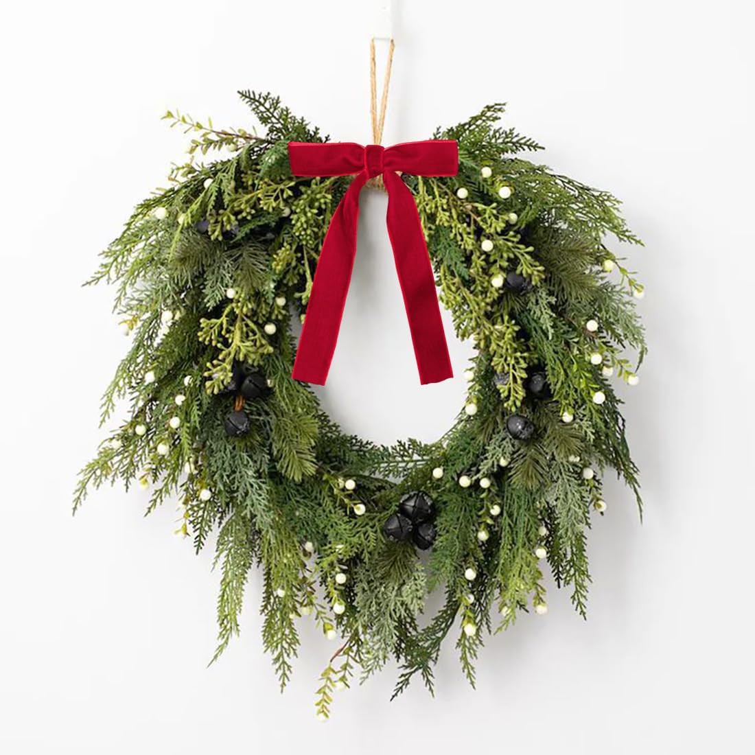 SIMISI RIBBON 24 Pcs Red Velvet Bows Christmas Tree Ornaments Vintage Ribbon Bow for Tree Garland Wreath Rustic Crafts Gift Indoor Outdoor Xmas Decorations - Image 4