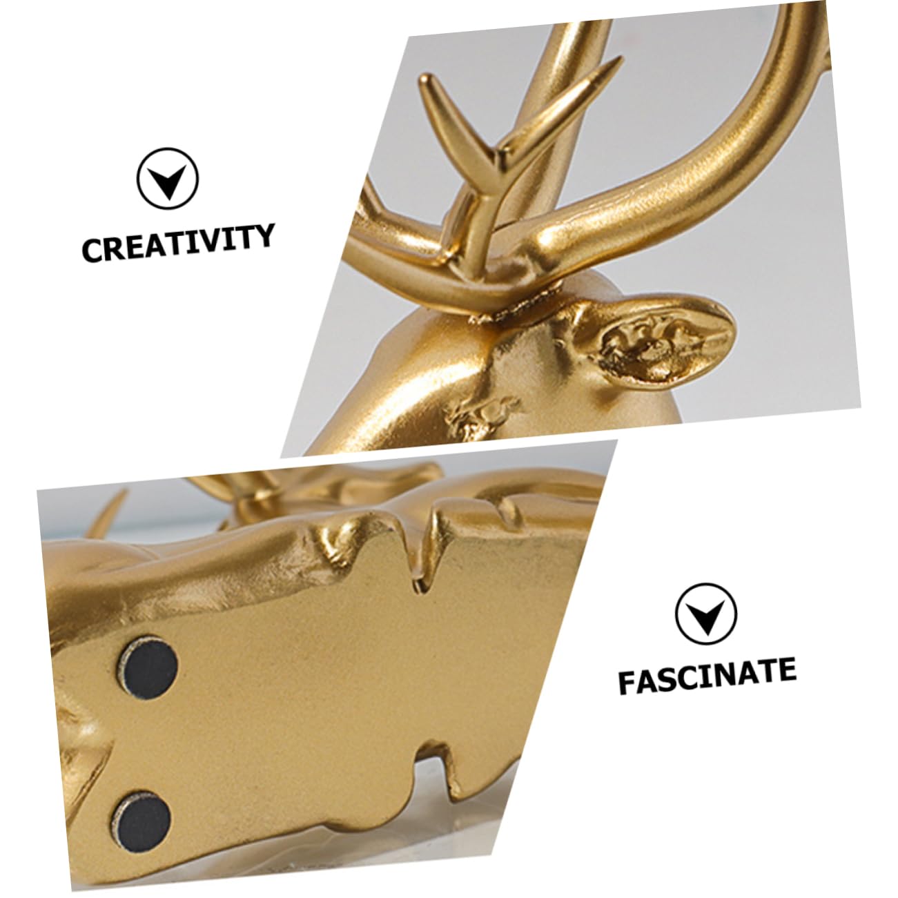 KOMBIUDA 2 Stück Kleine Elchstatue aus Kunstharz in Gold mit Dekorativem Effekt Leichte Tischdekoration für Weihnachtsfeiern und Festliche Partys