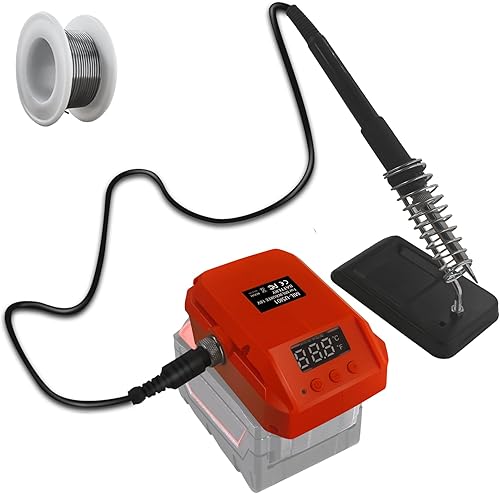 Estación de soldador inalámbrico de 60 W para batería Milwaukee de 18 V con pantalla digital, perilla de temperatura ajustable, soldadura sin plomo,
