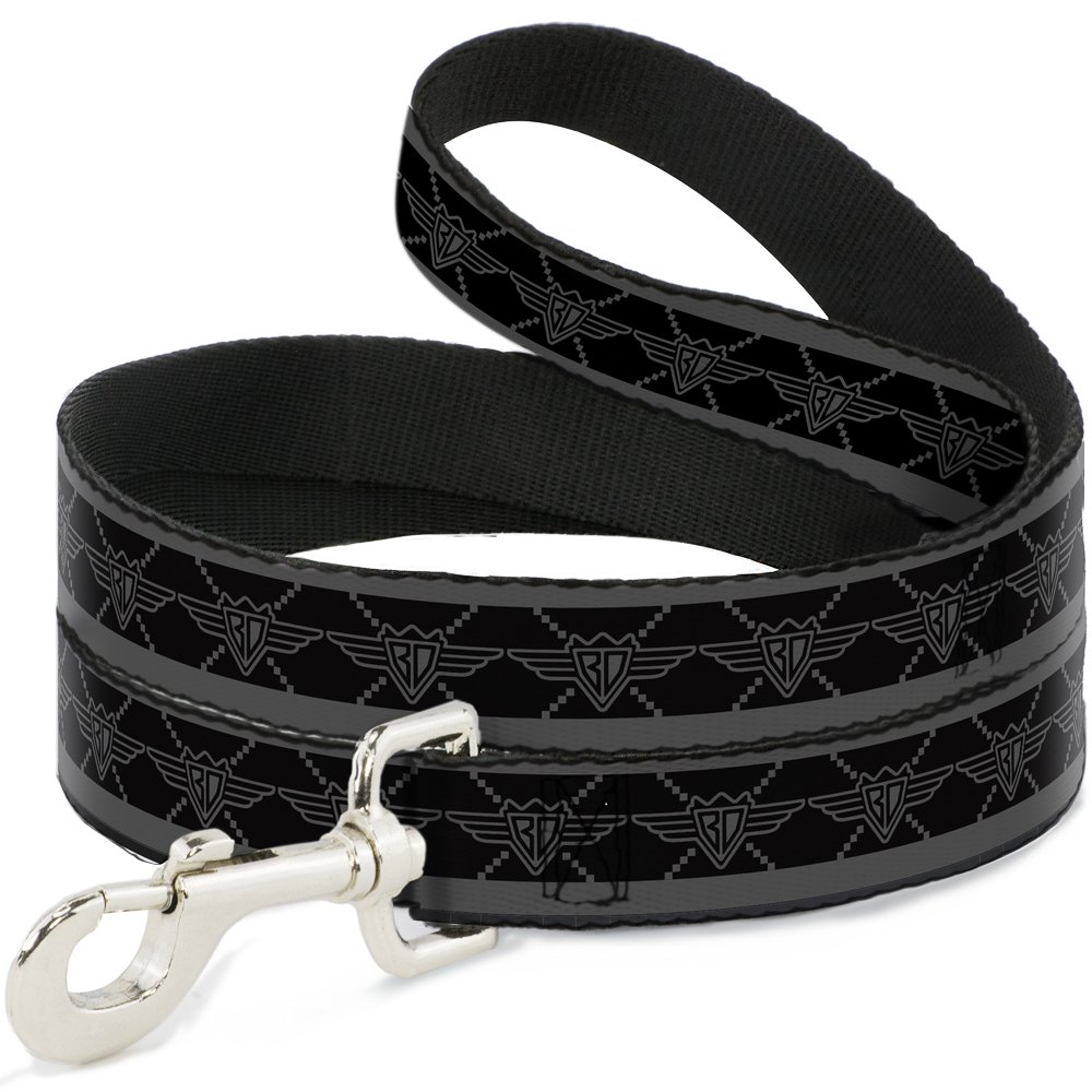 Laisse chien Buckle Down BD Monogram2 accessoire de promenade nylon gris