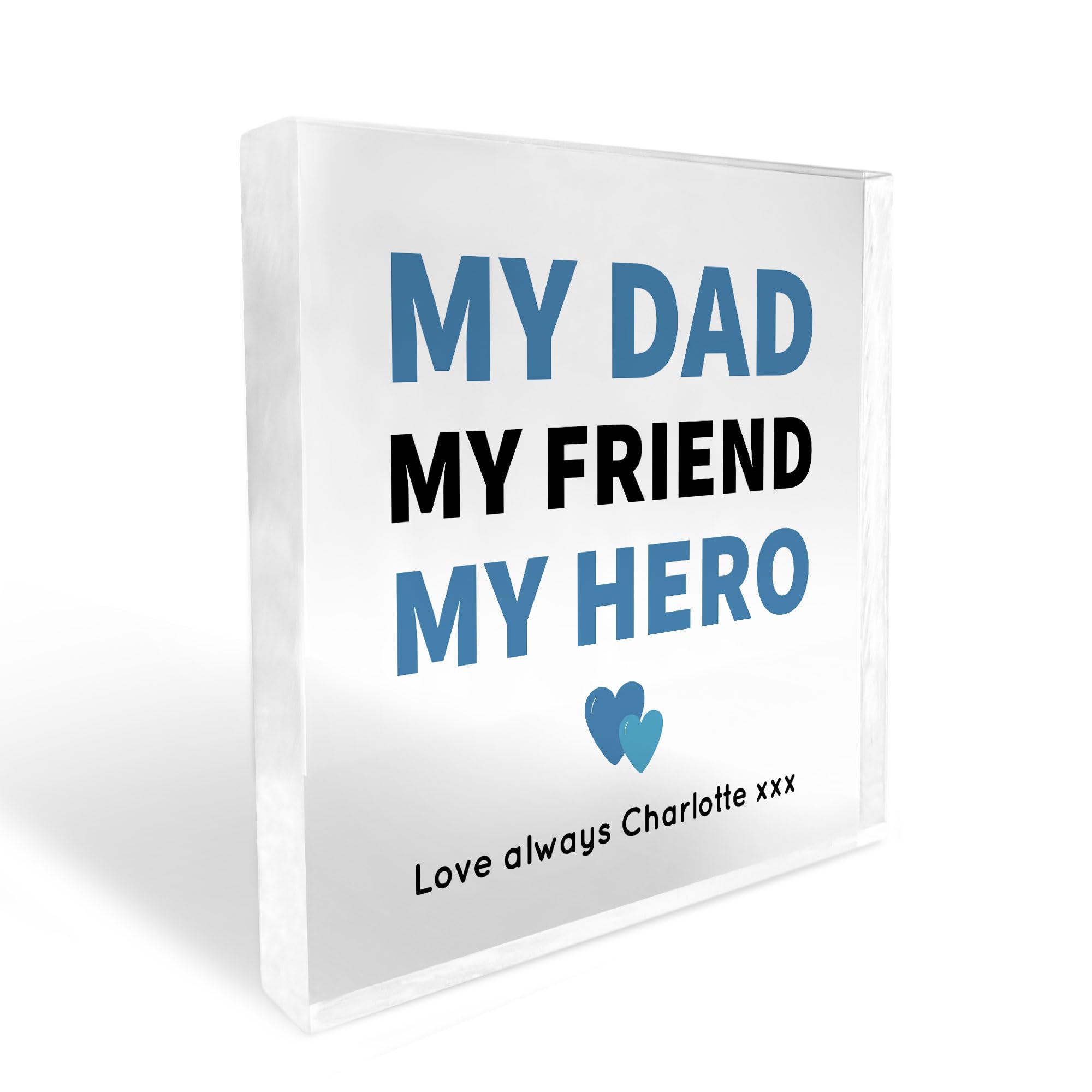 Red Ocean DAD GIFTS Personalised Dad Christmas Birthday Gift From Daughter Son My Hero Plaque Thank You Gifts For Dad