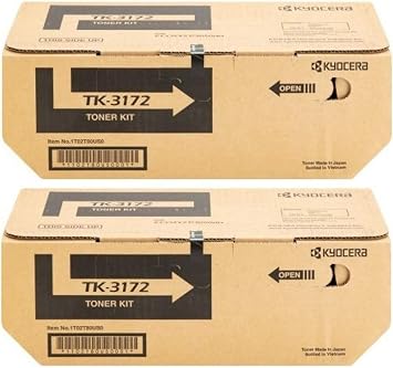 Kyocera TK-3172 TK3172 Black Toner Cartridge 2-Pack for ECOSYS P3050dn