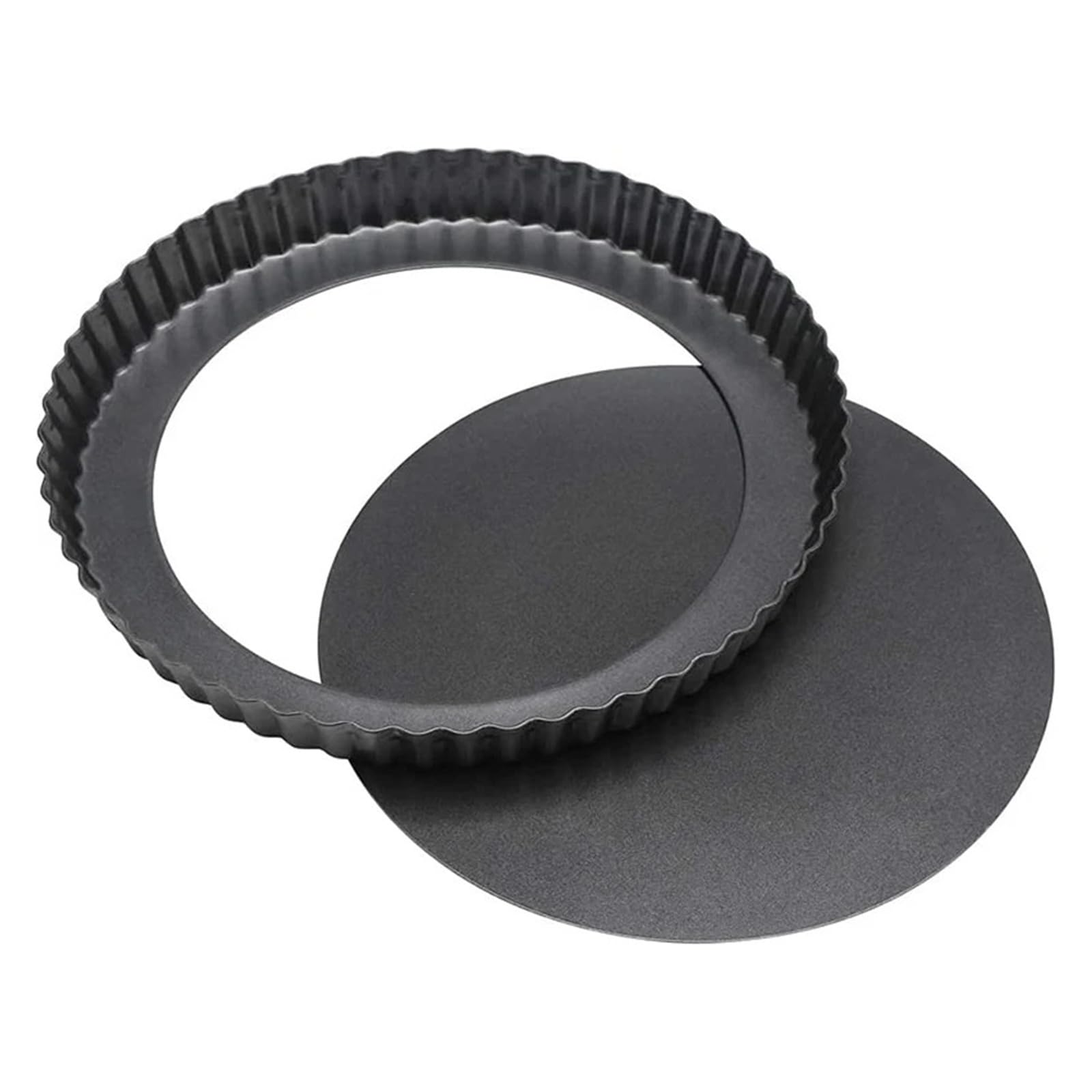 20-30 centimetri Antiaderente Crostata Quiche Flan Pan Stampi Rotondo Rimovibile Fondo Allentato Scanalato Heavy Duty Torta Pizza Torta Teglia Bakeware(30cm)