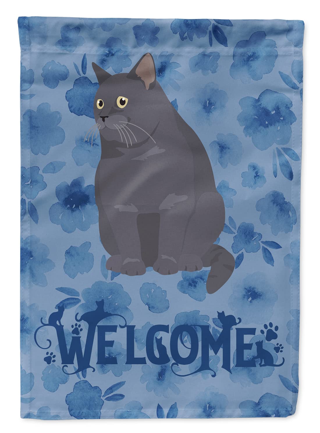Drapeau de bienvenue British Shorthair Caroline's Treasures grand format multicolore pour maison