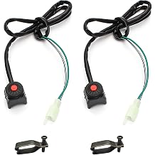 2 PCS Universal Motorbike Kill Switch, 7/8" 22mm Kill Stop Switch Horn Button with Mounting Backplate, Mini Handlebar Switches Start Stop Round Button for Motorcycle Scooter ATV
