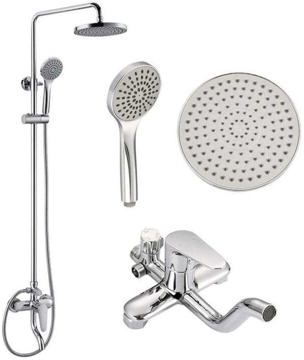 Ensemble de douche cascade chrome avec robinet anti-brûlure réglable