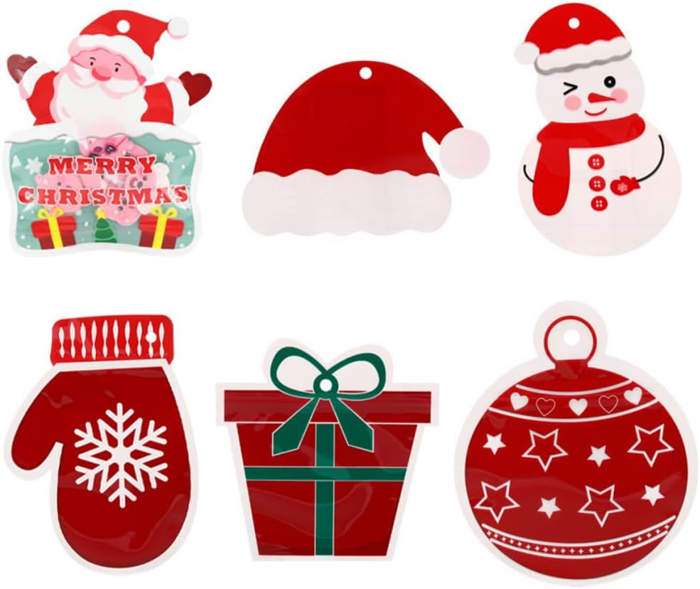 Christmas Gift Bags- Ziplock Funny Bag, Assorted Xmas Designs/Creative Candy bag, Party Favor& Goody Bags(Pack of 36, 6 Styles)
