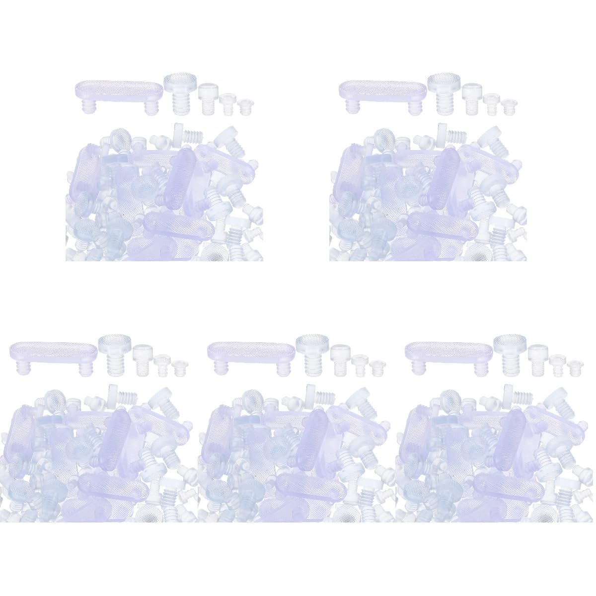 Lurrose 5 Set Particelle Di Gomma Anticollisione Banchieri Cilindro Adesivi Antiscivolo Adesivo Antiscivolo Mobiletti Paracolpi Per Ante Dell'armadio Trasparenti Pinze Pvc 150 Pezzi * 5