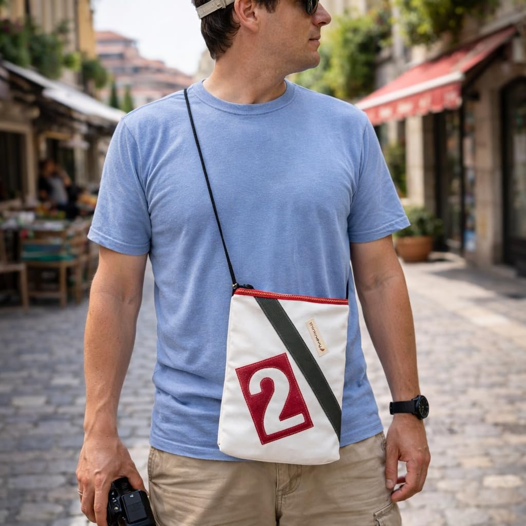 Lucky Numbers Water resistant Crossbody Bag, Personalized Sail Bag
