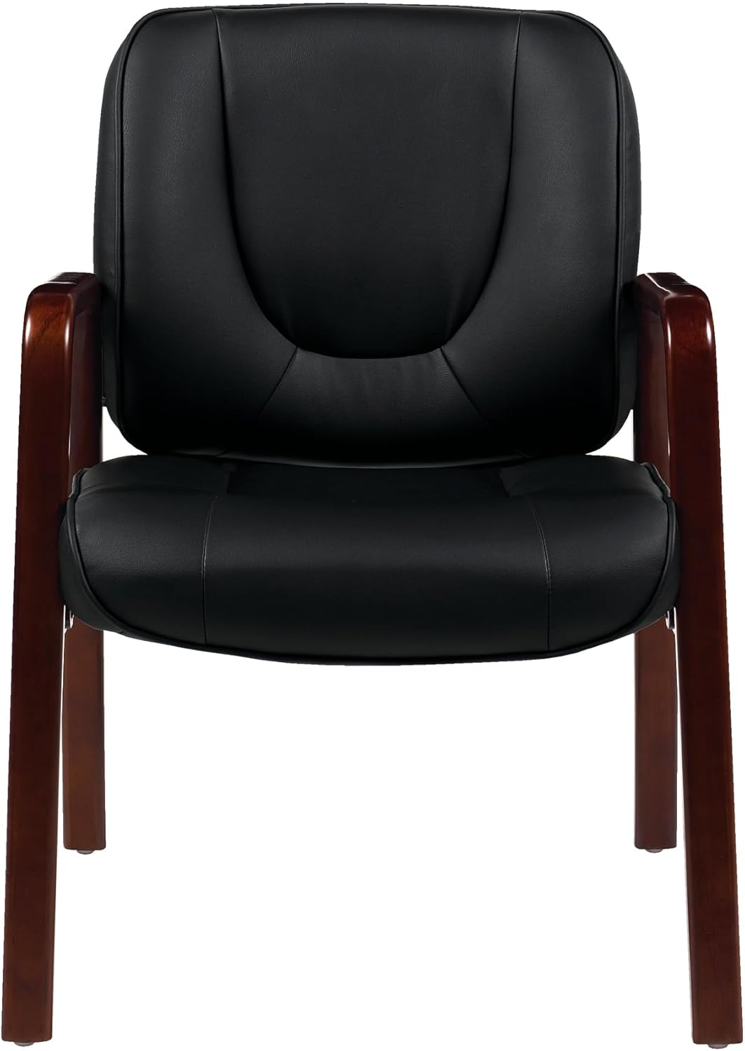 Offices To Go Luxhide Faux Leather Guest Chair, Black/Cordovan (OTG11770BCX)