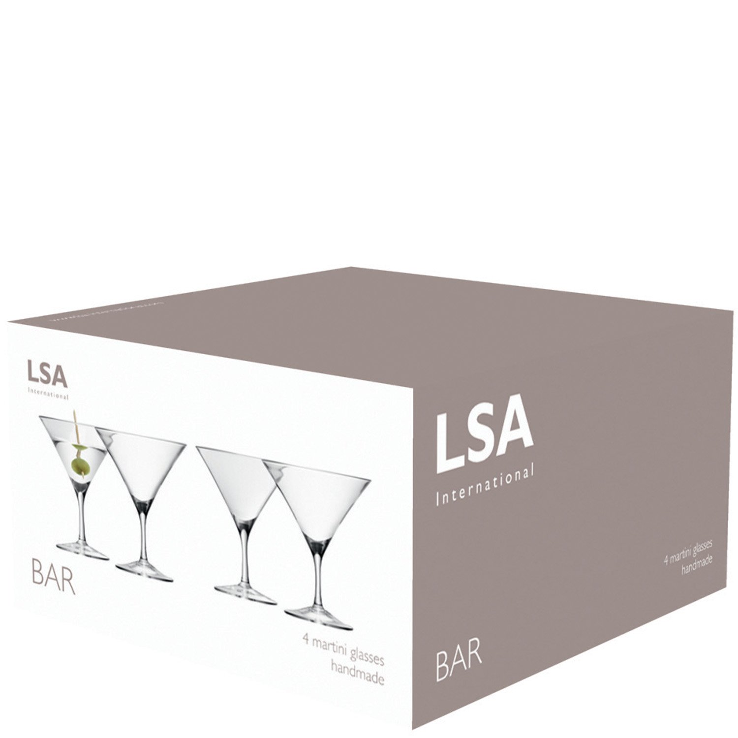 LSA BR20 Bar, Bicchiere per Martini, 180 ml, Trasparente, Confezione da 4