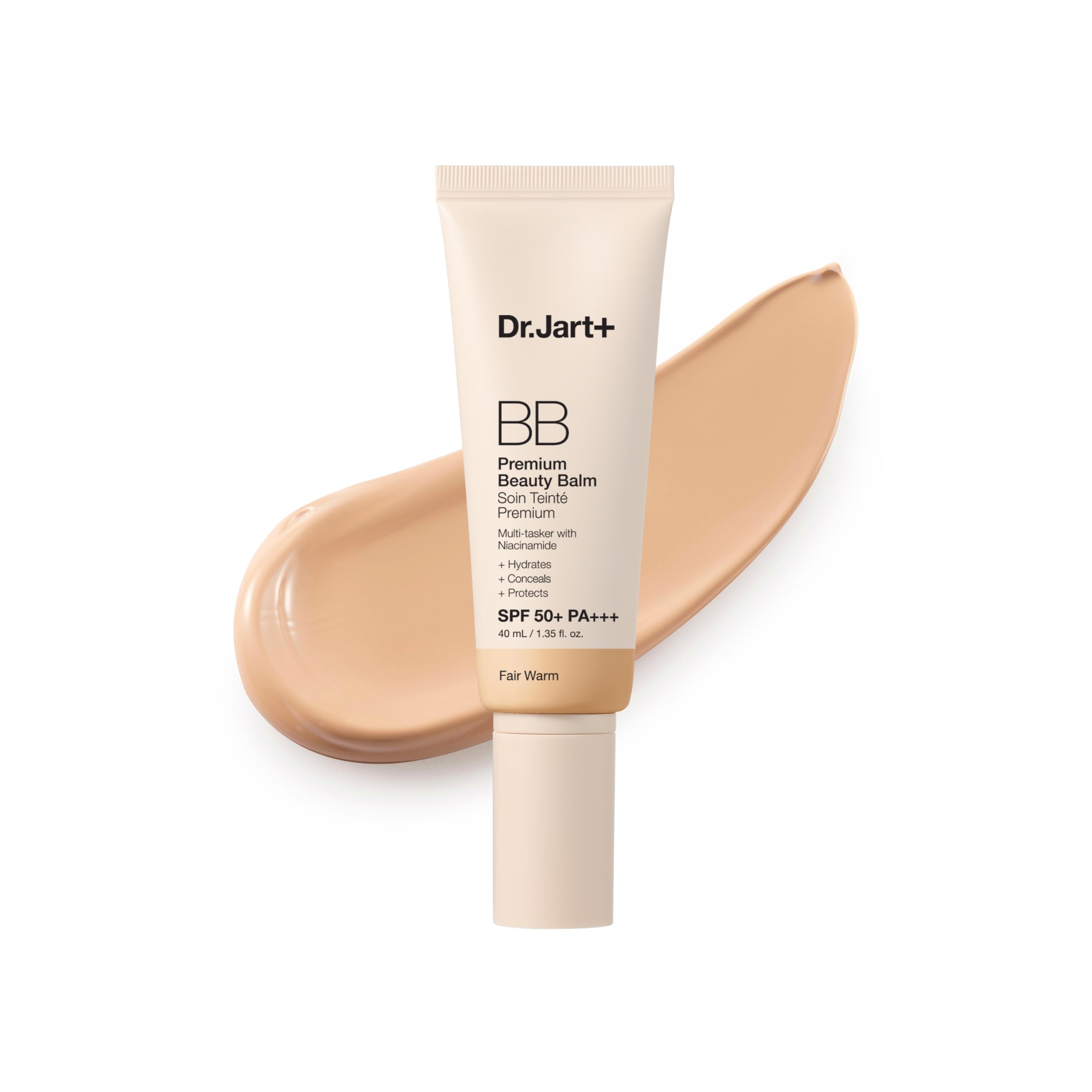 Dr.Jart+ Premium Beauty Balm Korean Tinted Moisturizer with SPF 30 and Niacinamide | bb cream |Skin Tint | Korean Makeup, 1.35 Fl Oz, Fair Warm 0.5