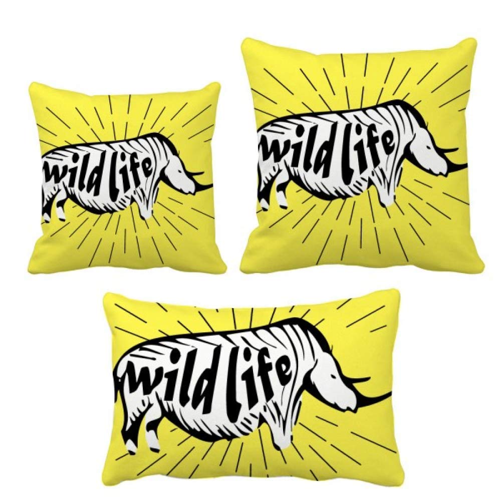 Coussin rhinocéros noir avec insert amovible housse de canapé lavable