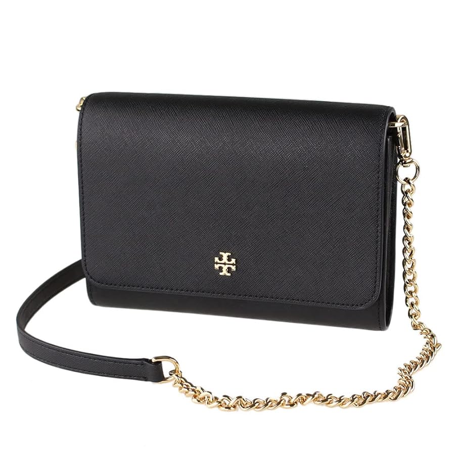 Wallet shoulder bag／ミニポーチ付／ブラック Bing Wallet Chain |Black Leather Mini Shoulder Bag with